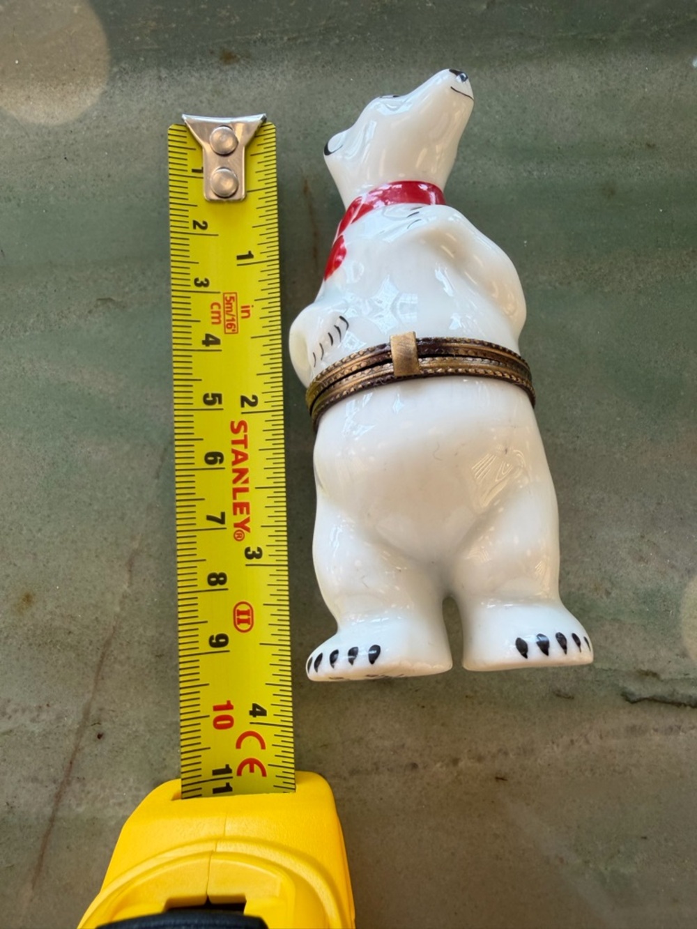 LIMOGES France Handmade Polar Bear Hinged Porcelain Trinket Box Hand Painted - Picture 7 of 7